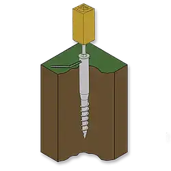 Vrut zemní stavitelný s patkou pilíře 110x110x900, žárový zinek - 3